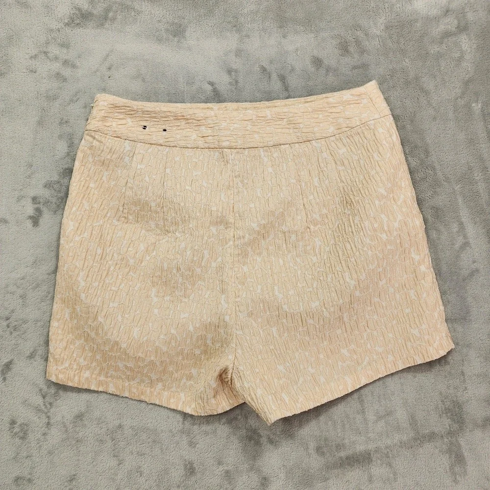 Express Shorts Womens 8 Beige Jacquard Chino Textured Dressy Casual Summer - Picture 2 of 10